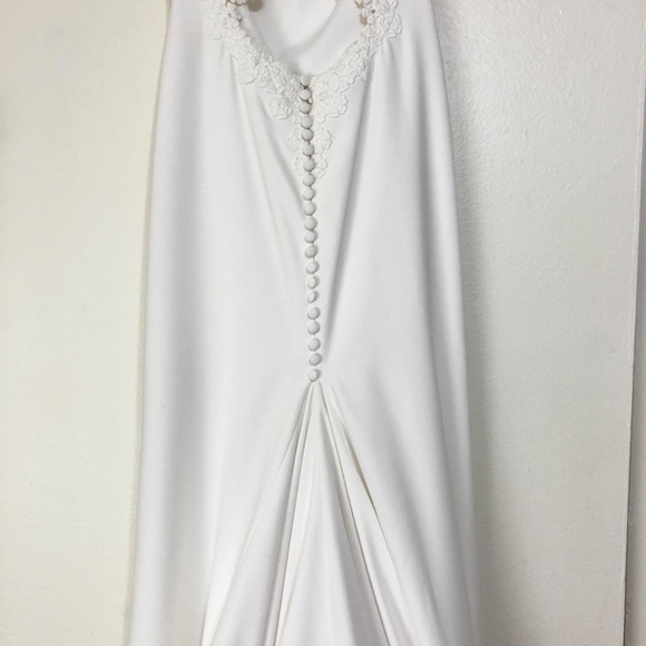 Pronovias Manon Crepe Mermaid Gown Ivory Size 10 - Picture 5 of 12